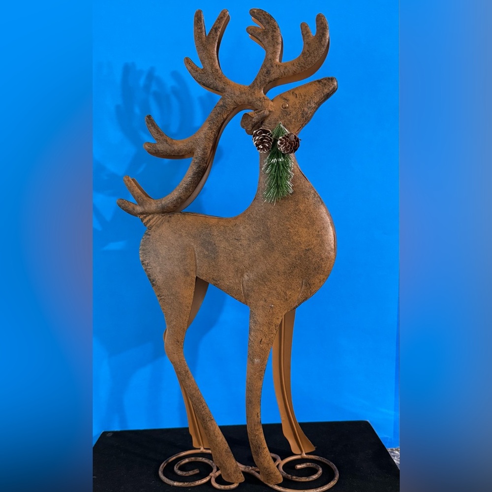 Tall Rustic Brown Reindeer Holiday Decor - Picture 2 of 11